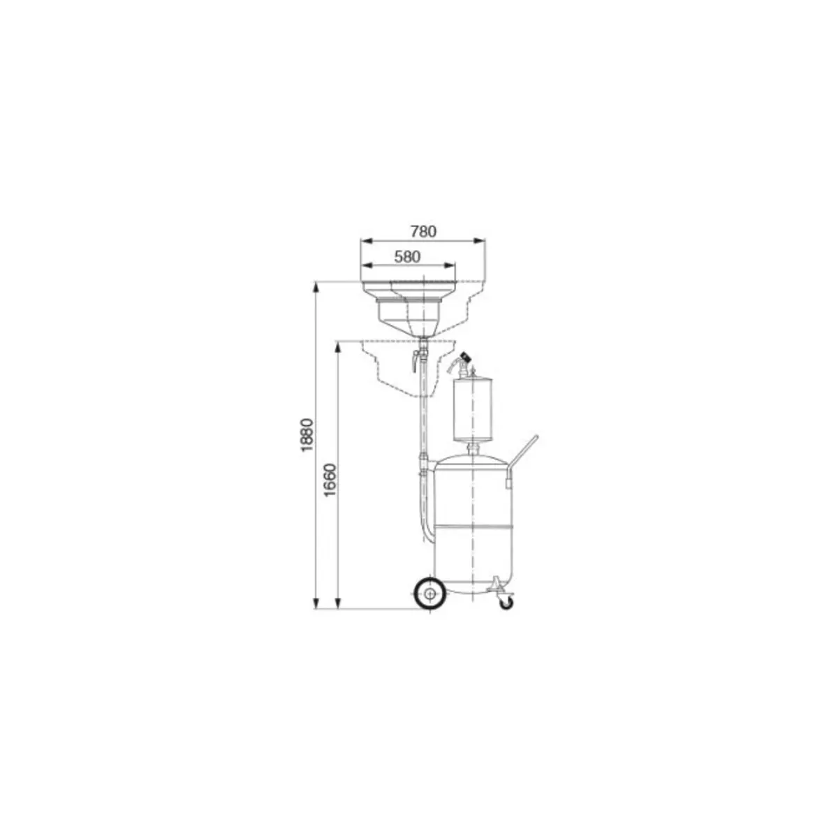 Recuperador/aspirador de 90l para óleo usado com antecâmara - Image 3
