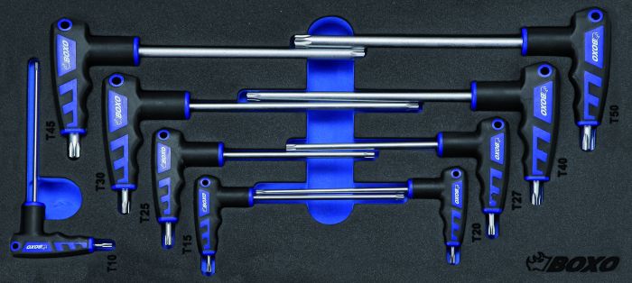 Módulo de 9 chaves torx com cabo T (T10 - T50)