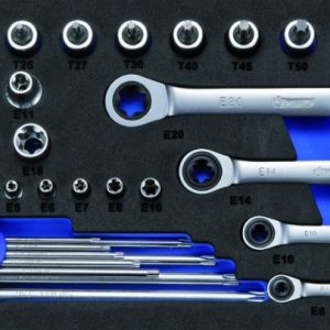 Módulo de 39 pcs. chaves e pontas TORX - 1/2