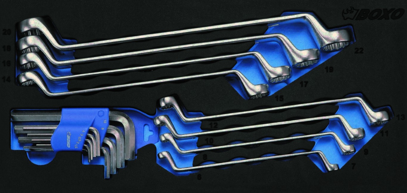 Módulo 8 chaves luneta (6 a 22) + 9 chaves macho TORX