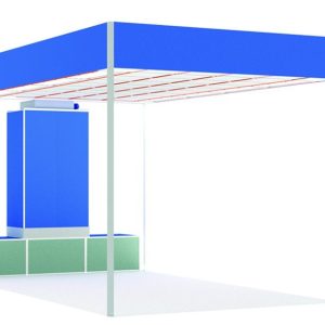 Área de preparação com plenum com caixa filtrante